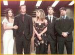 Cinco de los seis actores protagonistas de Friends